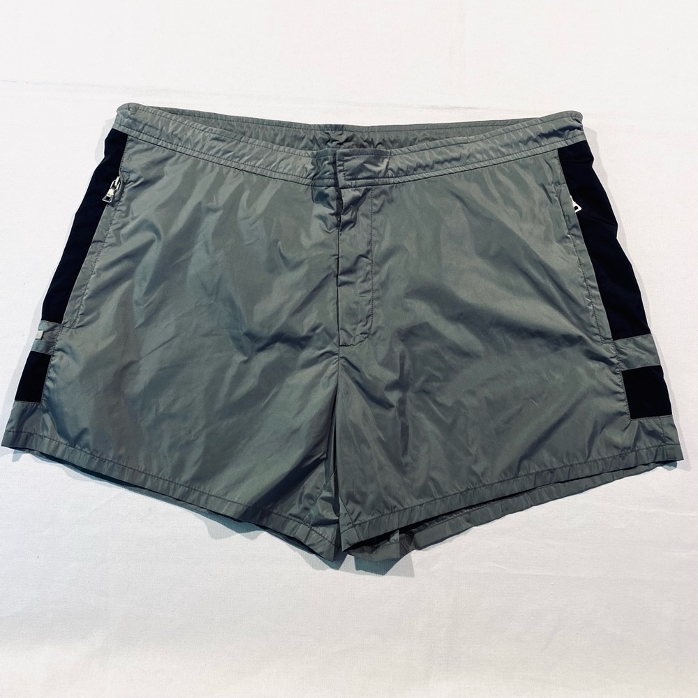 Prada Mens silver nylon bathing suit new with tags